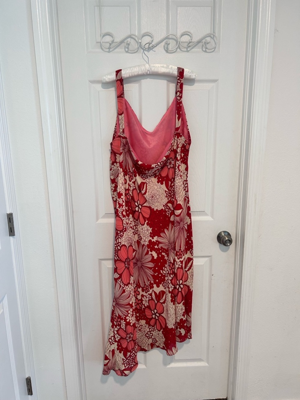 A Wild Thyme Pink & Red Floral Asymmetrical Maxi Dress Size 22 - Picture 2 of 8